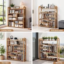 Senmeo Versatile 6‑Tier Bamboo Organizer Rack, Sturdy Freestanding Unit, Holds Various Heights, Ideal For Entryway/Bathroom/Office, Quick Setup, Space-Efficient. - Level 6 - View 9