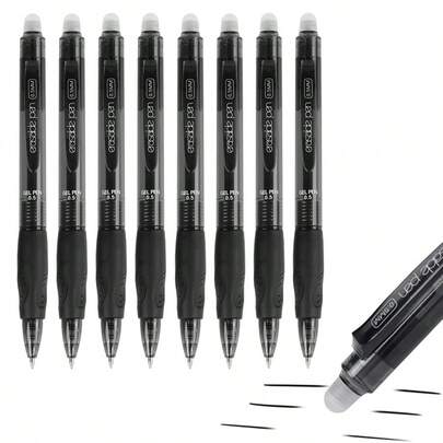 8pcs Erasable Neutral Ink Pens 0.5mm Bullet Tip Ballpoint Pens Large Capacity Rolling Ball Pens Signing Pens Stationery Office Supplies