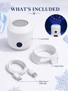 Lampu Malam Bentuk Kepingan Salju Lembut, Lampu USB Type-C untuk Suasana Liburan yang Nyaman - Kepingan Salju Romantis - View 11