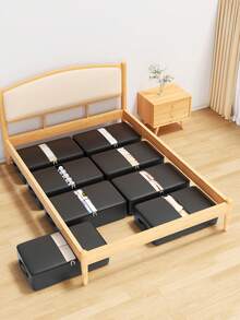 Underbed Storage Organizer Box, Large Capacity Foldable Clothes Storage Bin With Transparent Window, Dual Zipper Handle, Dust-Proof Bedding And Linen Storage Box, Suitable For Bedroom, Closet, Wardrobe, Dorm, Home Storage - Black - View 4