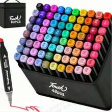 80/60/48/36/24 Color Marker Set, Dual-Tip Chisel And Fine Line Sketching Art Markers, Adult Coloring Book Coloring, Painting, Sketching, Blending And Sketching Art Supplies Set - Sets - View 2