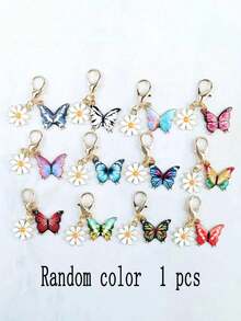 1/4/6/12/24/50pcs Cute Mini Colorful Butterfly & Daisy Keychain Set, Suitable For Pendant, Bag Chain, Bag Decoration, Fashion Animal Theme Design, Bag Charm, Keychain, Car Keychain, Ideal Gift For Holiday, Mother's Day, Father's Day, Back To School, Graduation, Random Style, Keychain Only - Butterfly - View 9