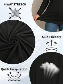 Cowboy Boot Print T-Shirt, Casual Vacation Crew Neck Base Shirt, Long-Sleeve T-Shirt Suitable For All Seasons, New Women's Clothing, Machine Washable - Black - View 7