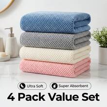 Towel & Bath Towel Sets - Gray Four-piece Set - View 3