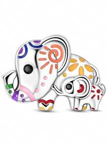 Silver Plated Animal Letter Charms,Rabbit Elephant Turtle Butterfly Horse Beads Pendant,Spring Holiday DIY Jewelry Gift Fits Bracelet Necklace - Multicolor - View 16