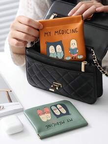 Pill Pattern Medicine Storage Bag, Transparent Pill Box, Compact Pill Storage Bag And First Aid Kit, Waterproof Storage Bag, Essential Medical Accessories, Portable Medicine Storage Solution Suitable For Daily, Outdoor And Dorm Use, Multi-Functional First Aid Kit Designed For Health-Conscious And Frequent Travelers, Suitable For Travel And Outdoor Activities, Back To School, Christmas, Student Essentials - Multicolor - View 2