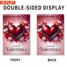 Valentine's Day Garden Flag - 30x45cm, Double-Sided Polyester Decor, Suitable For Your Yard And Patio, Flag Pole Not Included, 2D Flat Printed Garden Flag - A - View 4