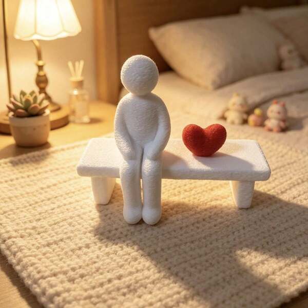 Healing Style Desktop Ornament, Niche Atmosphere Decor Gift, Creative Home Bedroom 3D Printed Figurine, Romantic Holiday Desktop Decoration, Perfect Gift For Couples