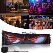 LED Display Screen With Smart AI Voice, Bluetooth Connectivity, Animated Text Editing And USB Power. Suitable For Home Decor, Advertising, Automotive, Store And Various Holiday Decorations. Flexible Display Screen/Commercial Display Screen/Car Display Screen/LED Flexible Display Screen/Illuminated Exit Sign - View 6