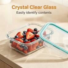 VAETTLO 5 Pack 35oz Glass Food Storage Containers With Lids, Fresh Container, Airtight Reusable Meal Prep Lunch Container Set,  For Oven, Microwave, Freezer, And Dishwasher - View 8