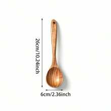 9-Piece Wooden Cooking Utensil Set - 9-Piece Natural Beech Wood Kitchen Tool Set, Wooden Spoon Set With Spoon Rack, Spoon Rest And Hooks, Wooden Spatula Set With 7 Metal Hooks - Brown - View 11