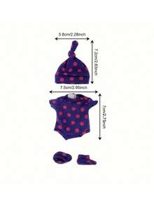 一套高品质重生娃娃服装，适合6英寸硅胶重生娃娃，可爱连体衣套装，重生娃娃配件，适用于新生娃娃 - 彩色 - 查看 5