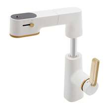 YUNRUX Pull-Out Spray Faucet, Pull-Out Bathroom Faucet, Bathroom Sink Faucet - 白色 - 查看 8