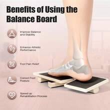 1pc Wooden Single Foot Balance Board, Ankle & Foot Strengthening Trainer, Non-Slip Adjustable Balance Bar, Suitable For Ballet, Pilates Balance Training, Fitness Equipment, Wooden Rocking Balance Board - Multicolor - View 4