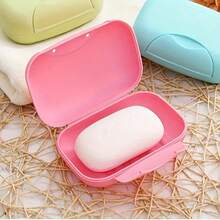 1 cái/2 cái hộp đựng xà phòng du lịch cầm tay có nắp, màu kẹo, hộp đựng xà phòng cho nhà bếp và phòng tắm - Xanh lá cây S+L - Xem 10