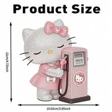 SANRIO 1pc 2D Flat Rhinestone Hello Kitty Fuel Tank Cap Sticker, Hello Kitty Holding Gas Pump, Car Decoration Sticker, Waterproof & Sun-Resistant, Sweet Style, Car Modification Sticker, Suitable For All Types Of Car Fuel Tank Caps, Great Gift For Family And Friends - A - View 12