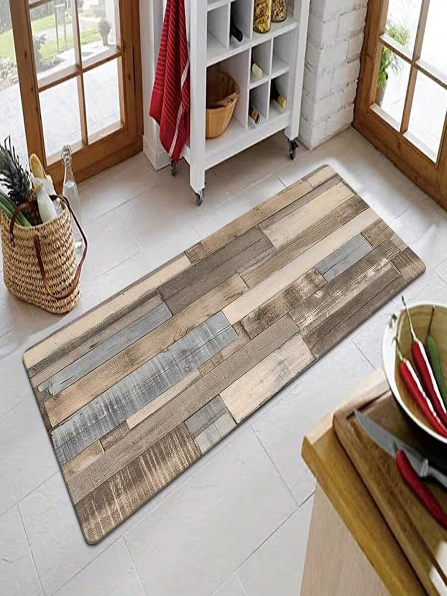 1 Bohemian Style Patterned Kitchen Floor Mat - Rectangular Floor Mat, 100% Polyester Fiber, Perfect For Kitchen, Bedroom, Living Room, And Bathroom Decoration - Multicolor - View 1