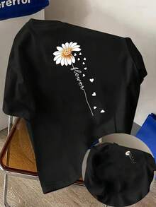 ChristmasFlower Of Love, Men'S Fashion-Shirt With Double-Sided Heart-Shaped Floral Print.Suitable Home Wear, Daily Casual Use.Hot Item - Black - View 2