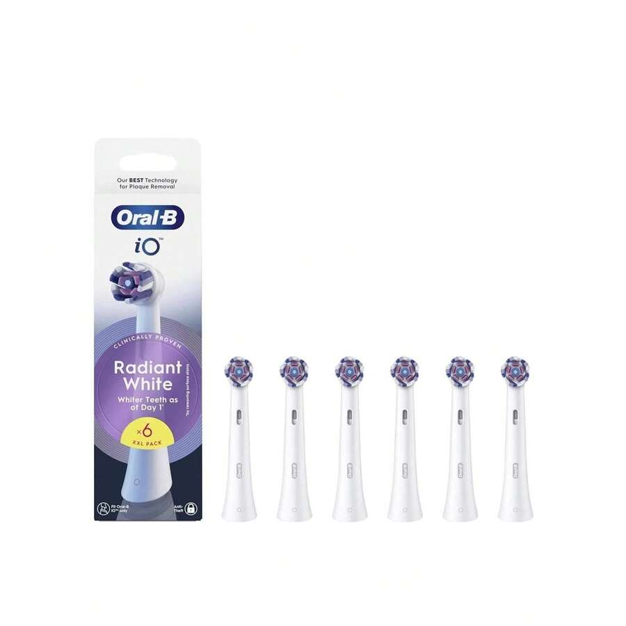 رأس بديل لفرشاة الأسنان الكهربائية Oral-B IO Radiant White باللون الأبيض X6 - أبيض - مشاهدة 1