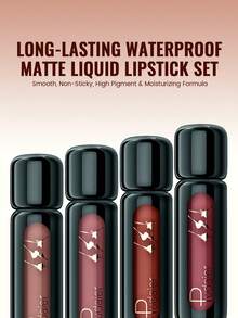 Pudaier 4PCS Waterproof Lip Mousse – Smudge-Proof, Non-Sticky Lip Gloss, Cup-Proof, Long-Lasting, Easy To Apply, Matte Finish Lip Glaze - 4PCS SET - View 6