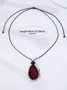 1/4pcs Teardrop Pendant Necklaces For Women, Adjustable Black Rope Choker Necklaces, Water Drop Dainty Neck Jewelry For Daily Wear Gift ﻿ - Multicolor - View 6