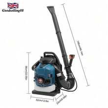 Backpack Leaf Blower 4 Stroke - Gas Powered Blower, Choke Switch, Fuel Funnel And Spoon Included, For Yard, Lawn, Garden, Blue - Default - View 2