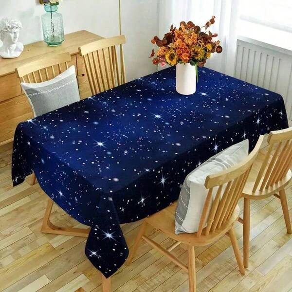 1/3pcs 137x274cm Space Theme Tablecloth, Plastic Galaxy Tablecloth, Suitable For Space Starry Sky Theme Party, Birthday Party And Home Decor, Party Supplies, Starry Sky Decoration