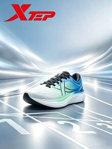 XTEP Men Running Shoes - Canvas White/Fluorescent Light Cyan/Beijing Blue - View 2