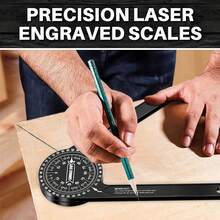 1PC 360° Adjustable Miter Saw Protractor, Precision Angle Finder Measuring Tool, Professional Woodworking Angle Gauge Ruler, Accurate Corner Angle Measuring Instrument For Table Saw, Baseboard, Crown Molding & Trim Cutting Projects - A - View 5