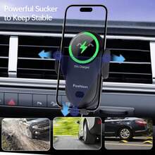 Car Air Vent Phone Navigation Mount, Suitable For New Year And Birthday Gifts, Electric Phone Holder With Touch Open/Close Function, Car Wireless Charger, No Camera Obstruction, 360° Rotation And Adjustable Angle, Supports Horizontal And Vertical Use - Compatible With Apple, And More, Car Wireless Charging Mount - S11 - View 4