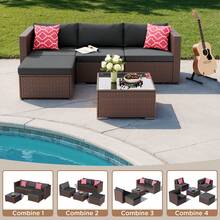 Outdoor Table & Chair Sets - Black - View 5