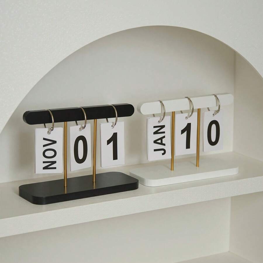 Nordic Minimalist Creative Flip Calendar, Desktop Decor Calendar, Suitable For Home Living Room, Dining Table, Coffee Table, Office Desk Decoration, Housewarming Gift - B - View 1