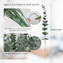 Mixed Artificial Eucalyptus Leaf Branches To Simulate Green Plants, Suitable For Home Decoration, Made Of Plastic Material, Can Be Used To Create Long-Lasting Wedding Bouquets, Romantic Table Decorations, Birthday And Graduation Ceremony Scenes - Multicolor - View 8