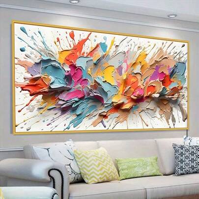 Póster de arte de pared en lienzo sin marco, diseño abstracto colorido bohemio moderno, para decoración de sala de estar, dormitorio, oficina en casa & comedor
