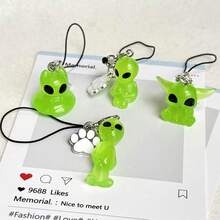 1 buah Gantungan Ponsel Alien Bercahaya dalam Gelap, Dekorasi Baru Halloween, Aksesori Ponsel Kamera CCD - MultiWarna - View 2