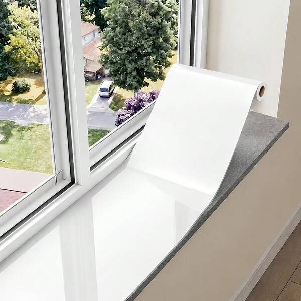1pc 10m/393.7in High Gloss White Door Frame Sticker, White Self-Adhesive Wall And Floor Decal, Removable Vinyl Wallpaper, Anti-Slip, Reusable, Suitable For Stairs, Windowsills, Floors, Easy To Install, Modern Wall Decor, Glossy Finish