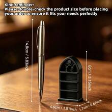 Dark Gothic Style Mini Bookshelf, Vintage Church Arch Design + Skull Carving, Creates A Mysterious Atmosphere, 3-Tier Design For Storing Mini Ornaments And Jewelry, Both A Practical Storage Rack And A Dark Gothic Home Decor Piece, Create Your Exclusive Niche Aesthetic Space - Multicolor - View 5