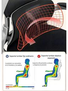Silla Ergonómica Gamer Reclinable Ajustable Oficina Giratori - Negro - Ver 11