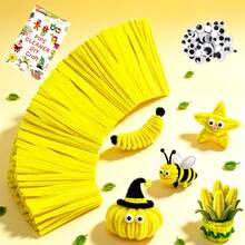 [131pcs Handmade Set]100pcs Solid Color Pipe Cleaners + 30pcs Googly Eyes + 1 DIY Tutorial Book, Soft Chenille Stems, Suitable For Handmade Flowers, Holiday Decorations, Home Desktop Decor, Seasonal Party And Holiday Gift DIY Craft Materials - Pipe Cleaner Set - View 18