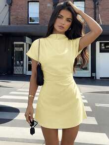 Women Mini Dresses - Yellow - View 7