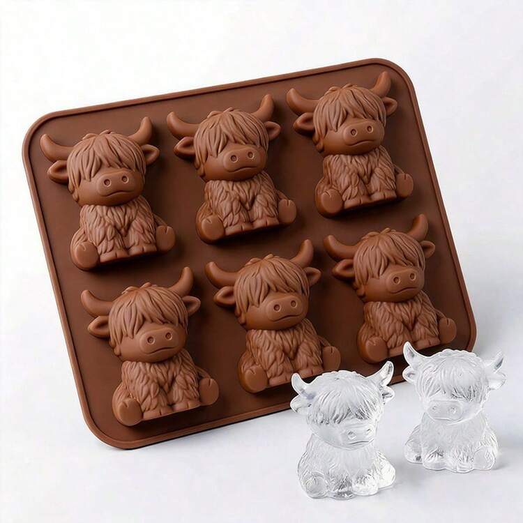 1pc/Set 3D Cute Cow Shaped Silicone Tray, Suitable For Whiskey Cocktails And Baking, Also For Easter And Holiday Decoration - Multicolor - View 11