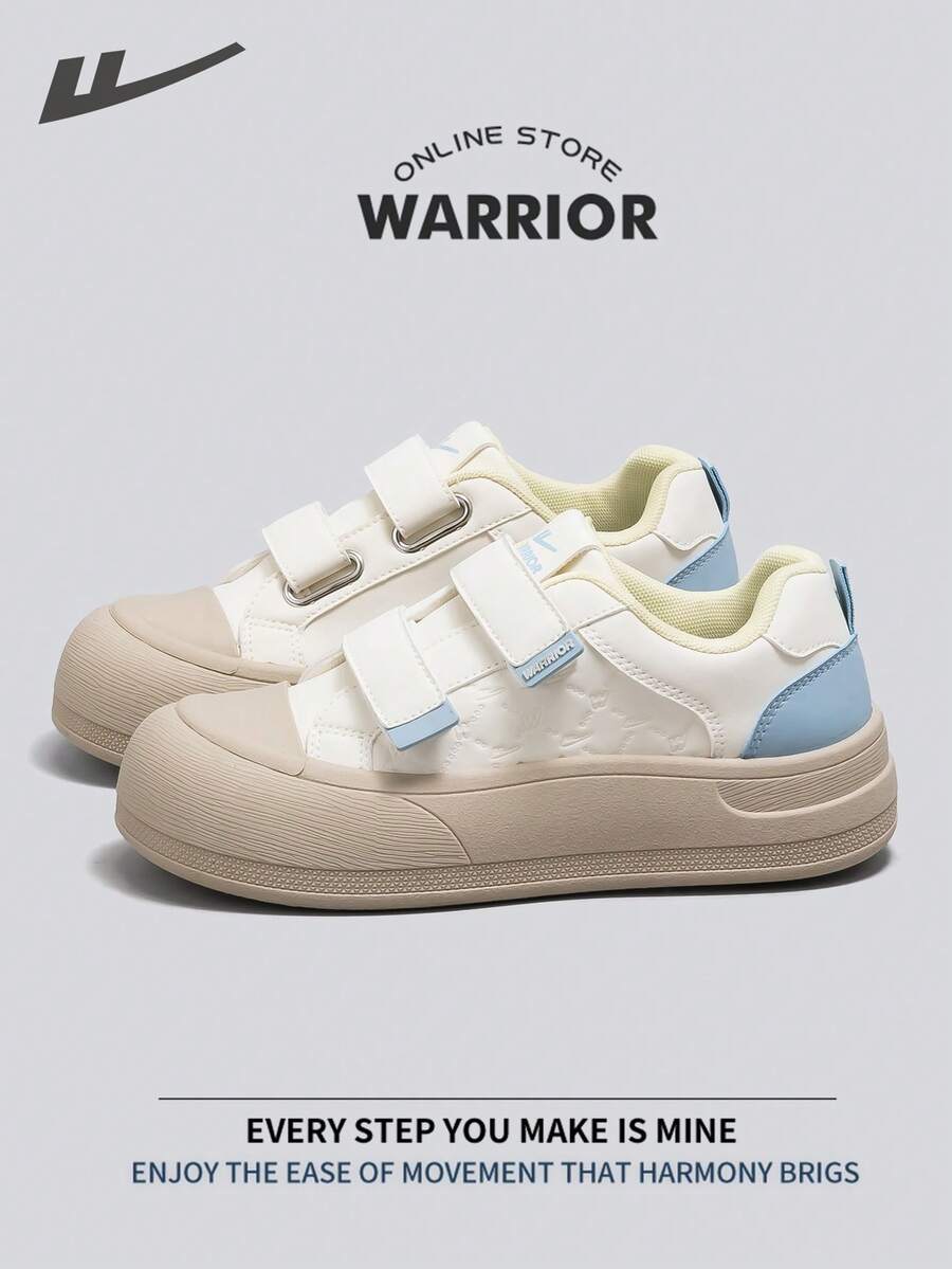 Warrior Women's Board ShoesSpring And SummerComfortable Modest Style Casual Yet Sleek Sneakers Applicable Throughout The Year Wear-Resisting All-Day Wear Training Sneakers Running Shoes - Beige/Light Blue - View 1