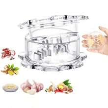 Manual Garlic ,Manual Garlic Crusher And Mincer, Transparent Twisting Garlic Chopper Tool, Multi-Functional Handheld Grinder For Ginger, Nuts, Herbs And Spices, Easy To Clean Kitchen Gadget - White - View 10