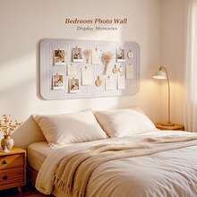 1pc Drill-Free Vertical Striped Felt Board, Suitable For Photo Wall Display, Student Memo, Office And Classroom Bulletin Board, Supports Notes, Photos, Posters And DIY Decoration, Suitable For Multiple Scenarios - Message Board - View 5