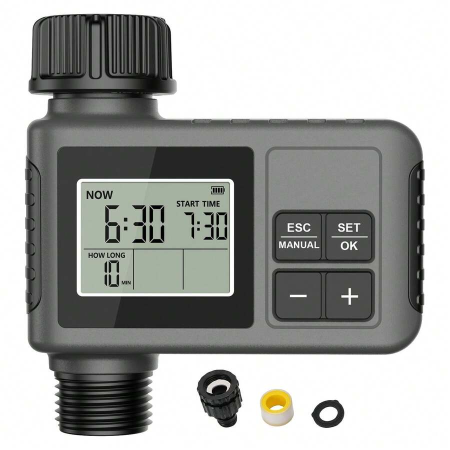 Programmable Smart Garden Hose Watering Timer With Drip Irrigation System And Rain Delay - A - View 1