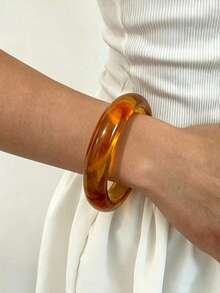 Set Gelang Bulat Akrilik Vintage Elegan 4/3/1 buah, Cocok untuk Pemakaian Sehari-hari Wanita - MultiWarna - View 7