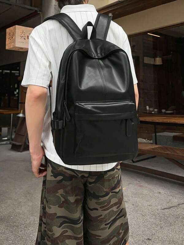 Backpack Men's New Backpack, College Student Backpack, Travel Bag, Business Computer Bag, PU Bag