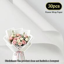 30/10/1入 雙色通用花藝包裝紙 彩色禮品包裝紙 花店手工DIY材料 情人節 母親節 聖誕節 感恩節 生日派對 婚禮 開業慶祝 花束裝飾 - 查看 70