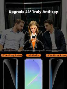 1入裝 Galaxy A36 5G/A56 5G 防偷窺螢幕保護貼，9H 硬度防窺鋼化玻璃，無氣泡，適配手機殼，相容 Galaxy A57 A37 A55 A54 A53 A52 A17 A07 A16 A06 A15 A05 A14 A13 A12 及其他機型 - 黑色 - 查看 3