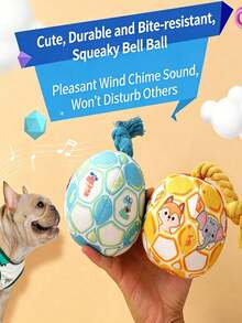 Durable Squeaky Dog Toy - Interactive Self-Play Chew Ball, Relieves Boredom And Releases Energy; Soft Plush Material, Suitable For Small Dogs (E.G., Teddy, Bichon); Perfect Pet Gift For Halloween, Christmas, Easter, Father's Day - Multicolor - View 10